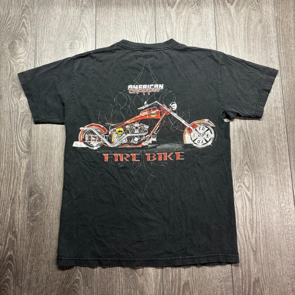 Vintage Y2K American Chopper Black Graphic TShirt Men's Size Medium